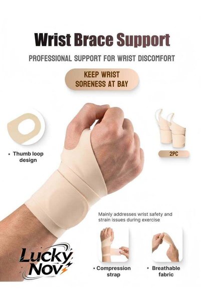 GENERAL LuckyNov 2-Pack Wrist Support Brace with Thumb Loop, Adjustable Compr...