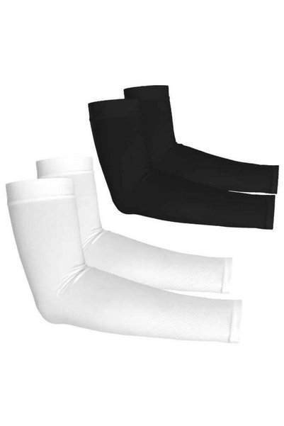 XUN 2 pairs of sports arm sleeves, one pair white, one pair black