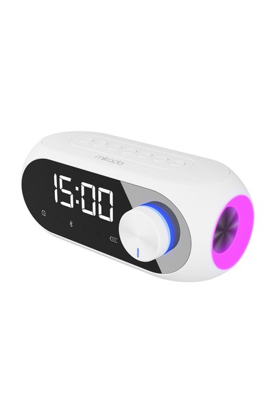 Bk Gift MD-W7, Beyaz, 5W, Radyo, USB, AUX, Bluetooth, Kablosuz, Taşınabilir, 1200mAh Batarya, Alar