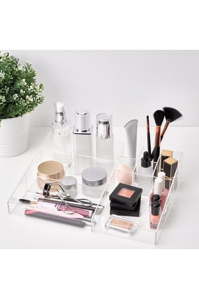 Slasa Acrylic Makeup Organizer Storage Tray Multiple Compartments Brushes 31....