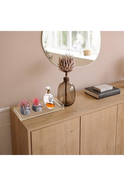 Slasa Clear Acrylic Bathroom Vanity Tray Set of 3 Countertop Organizer Hand 3...