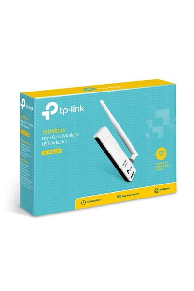 Bk Gift TP-LINK TL-WN722N, 150Mbp, 2.4Ghz, 4dBi Anten, USB2.0, WIRELESS ETHERNET