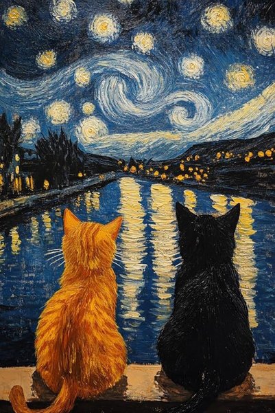 TERRIFI 5D Diamond Painting Kit for Adults and Beginners, Starry Night Cat De...