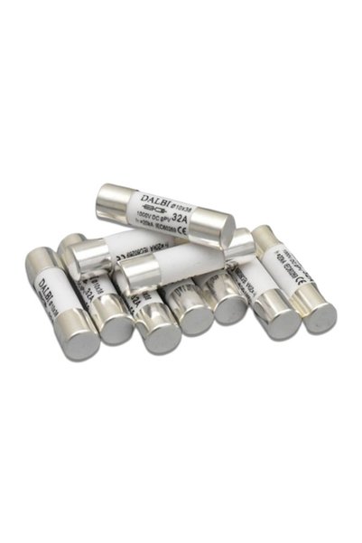 ElectroAZ Set of 10 Fuses for Photovoltaic Panels, 32A, 1000V DC, 10x38mm