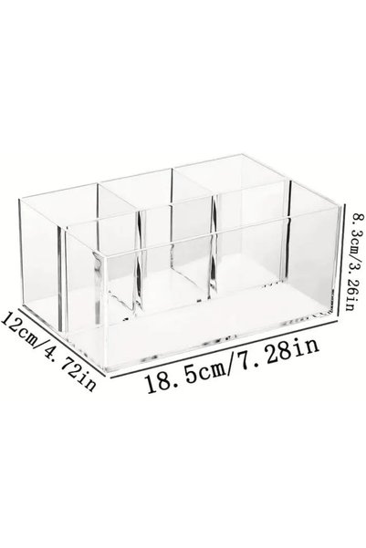 Slasa Acrylic 4-Compartment Cutlery Organizer Box Clear Utensil Holder Forks ...