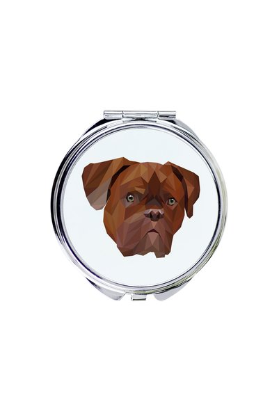 Art - Dog Art-Dog Oglindă de buzunar Dogue de Bordeaux cu design geometric cu...
