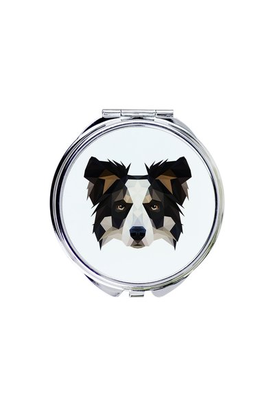 Art - Dog Art-Dog Oglindă de buzunar Border Collie cu design geometric cu câi...