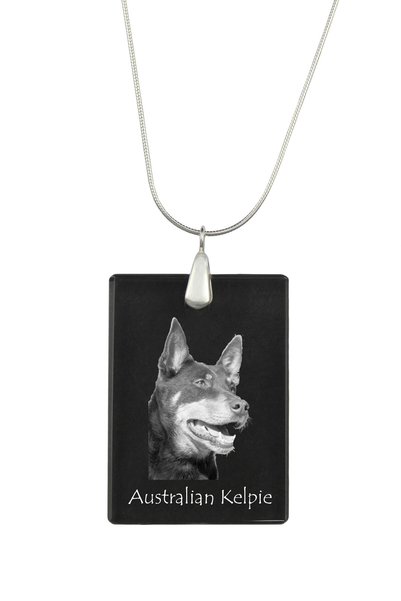 Art - Dog Colier cu pandantiv de cristal Art-Dog pe lanț placat cu argint, Ke...