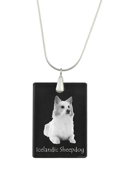 Art - Dog Colier cu pandantiv de cristal Art-Dog pe lanț placat cu argint, cu...