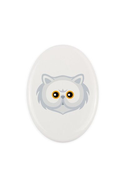 Art - Dog Art-Dog Placă comemorativă din ceramică cu pisică persană și ilustr...