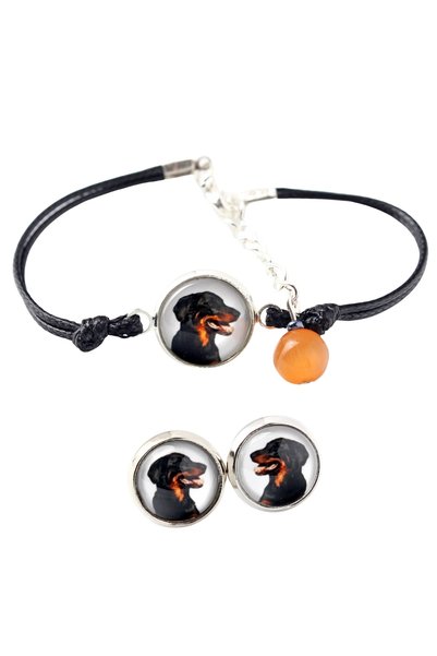 Art - Dog Set de brățară și cercei Art-Dog Beauceron cu fotografie de câine -...