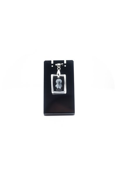 Art - Dog Colier cu pandantiv de cristal Art-Dog Bichon Frise, cu gravură de ...