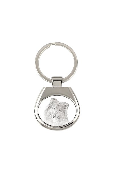 Art - Dog Breloc Art-Dog Rough Collie cu imprimeu de câine - Stil schiță cu c...