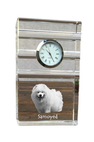 Art - Dog Ceas de cristal Art-Dog Samoyed, de masă, cu gravură de câine