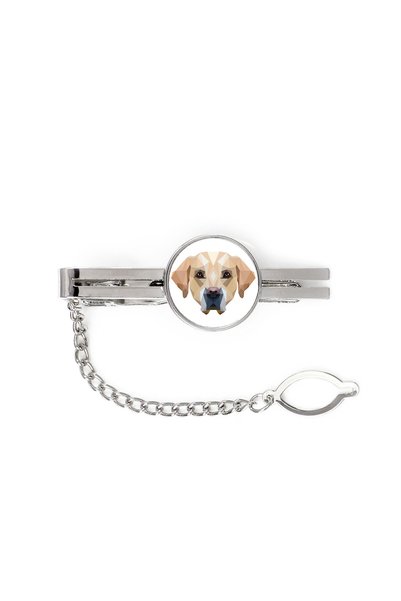 Art - Dog Art-Dog Agrafă de cravată Labrador Retriever cu portret geometric d...