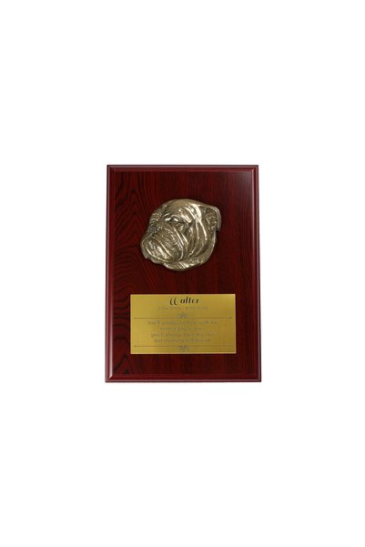 Art - Dog Placă comemorativă Art-Dog Bulldog Englez cu bas-relief din bronz p...