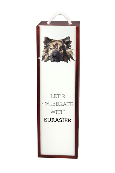 Art - Dog Cutie de vin din lemn Art-Dog Eurasier cu design geometric cu câine...