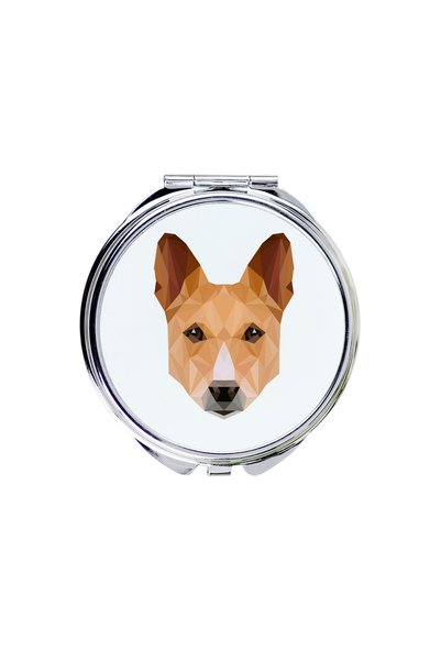 Art - Dog Art-Dog Oglindă de buzunar Basenji cu design geometric cu câine - D...