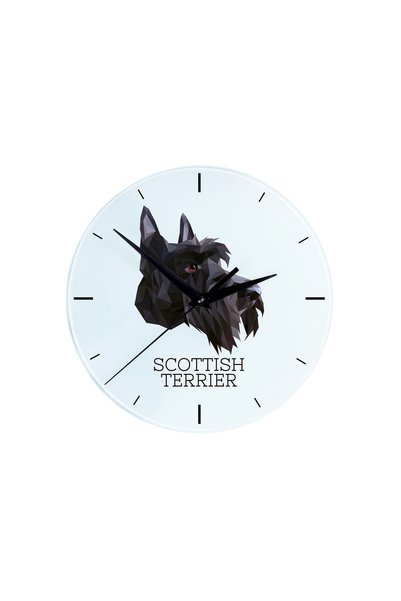 Art - Dog Ceas de perete Art-Dog Scottish Terrier cu portret geometric de câi...