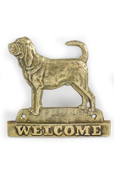 Art - Dog Semn de ușă din alamă 'Welcome' cu Bloodhound Art-Dog