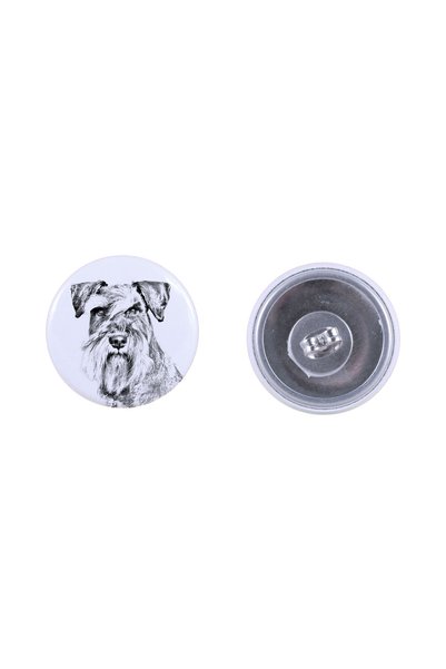 Art - Dog Cercei rotunzi Art-Dog cu imagine de câine Schnauzer - Metal acoper...