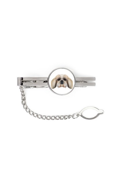 Art - Dog Art-Dog Agrafă de cravată Shih Tzu cu portret geometric de câine - ...