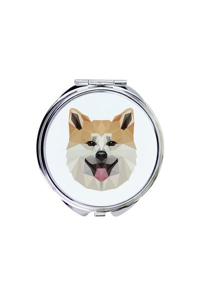 Art - Dog Art-Dog Oglindă de buzunar Akita cu design geometric cu câine - Dia...