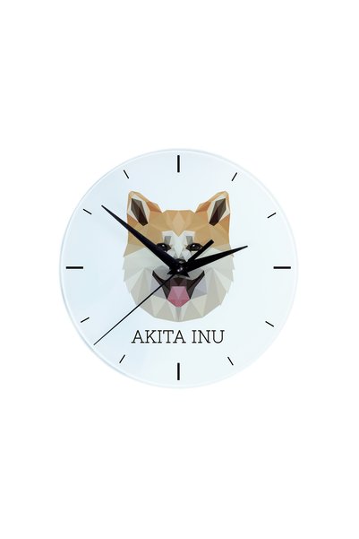 Art - Dog Ceas de perete Art-Dog Akita cu portret geometric de câine - Diamet...