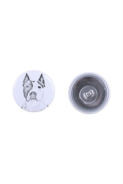 Art - Dog Cercei rotunzi Art-Dog cu terrier american Staffordshire, cu imagin...