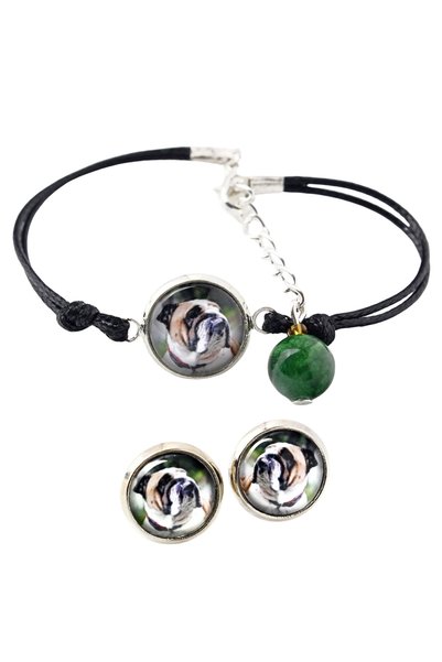 Art - Dog Set de brățară și cercei Art-Dog Bulldog Englez cu fotografie de câine