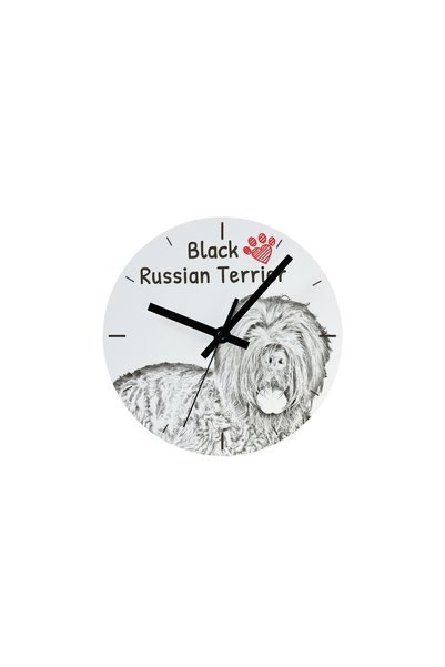 Art - Dog Ceas de perete Art-Dog Black Russian Terrier cu imprimeu de câine -...