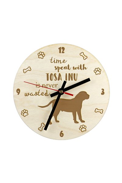 Art - Dog Ceas Art-Dog Tosa Inu din placaj de mesteacăn gravat cu laser - Dia...