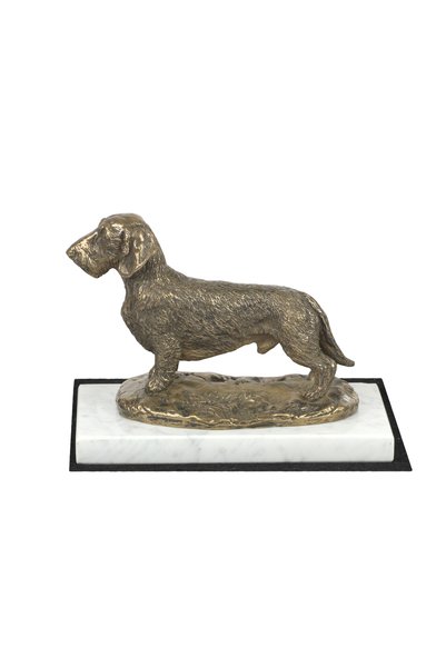 Art - Dog Figurină de bronz turnat la rece Art-Dog Teckel pe bază de marmură ...