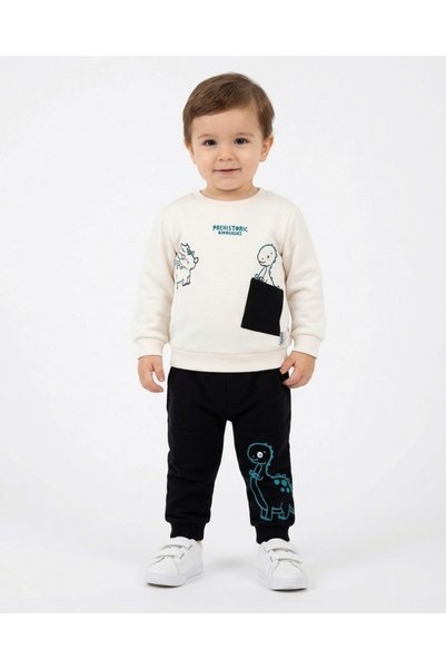 Egelite Boys' Baby Dinosaur-Printed Winter 3-Ply Fleece 1-2-3-4 Years Old 2-P...