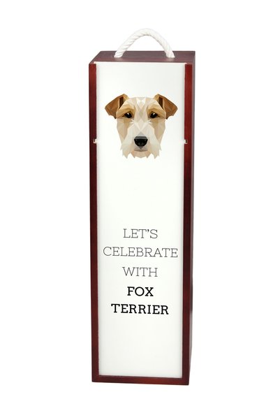 Art - Dog Cutie de vin din lemn Art-Dog Wire Fox Terrier cu design geometric ...