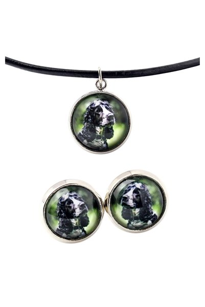 Art - Dog Set de colier și cercei Art-Dog American Cocker Spaniel cu fotograf...