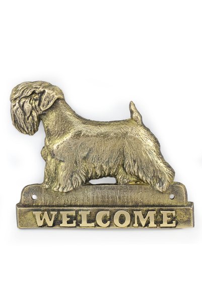 Art - Dog Semn de ușă din alamă 'Welcome' cu Terrier Sealyham Art-Dog