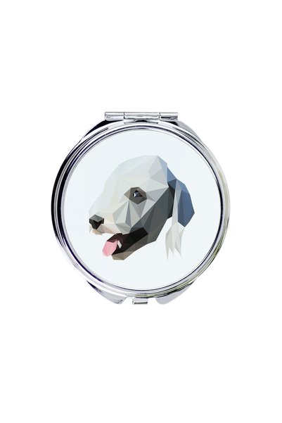 Art - Dog Art-Dog Oglindă de buzunar cu design geometric de câine, Bedlington...