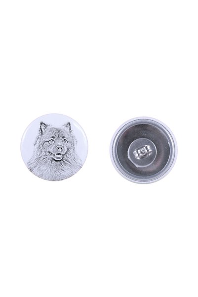 Art - Dog Cercei rotunzi Art-Dog Keeshond cu imagine de câine - Metal acoperi...