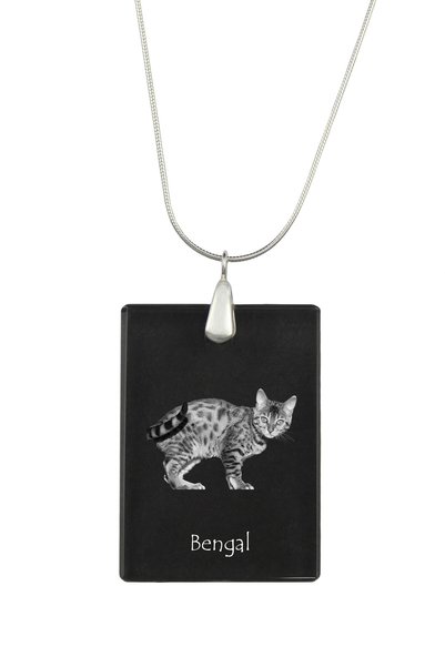 Art - Dog Colier cu pandantiv de cristal Art-Dog pe lanț placat cu argint, pi...
