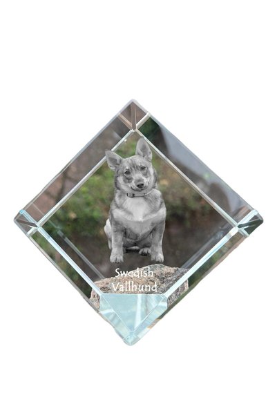 Art - Dog Prespapier Cub de Cristal Art-Dog Vallhund Suedez cu Gravură de Câi...