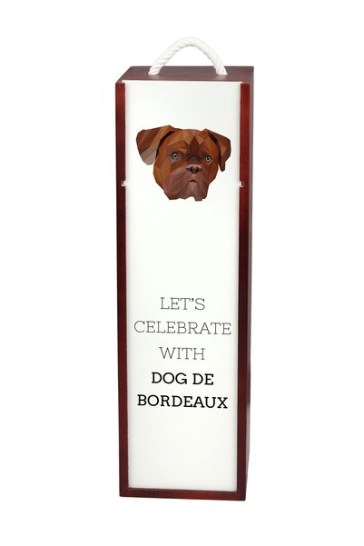 Art - Dog Art-Dog Dogue de Bordeaux Cutie de vin din lemn cu design geometric...