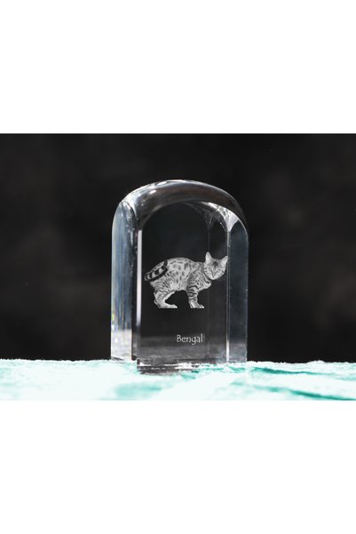Art - Dog Prespapier de cristal Art-Dog, pisică Bengal cu gravură de pisică -...