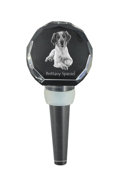 Art - Dog Dop de sticlă din cristal Art-Dog, Brittany Spaniel cu gravură de c...