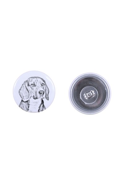 Art - Dog Cercei rotunzi Art-Dog cu beagle și imagine de câine - Metal acoper...