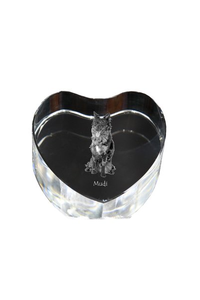 Art - Dog Prespapier Inimă de Cristal Art-Dog Mudi cu Gravură Câine - Cristal...