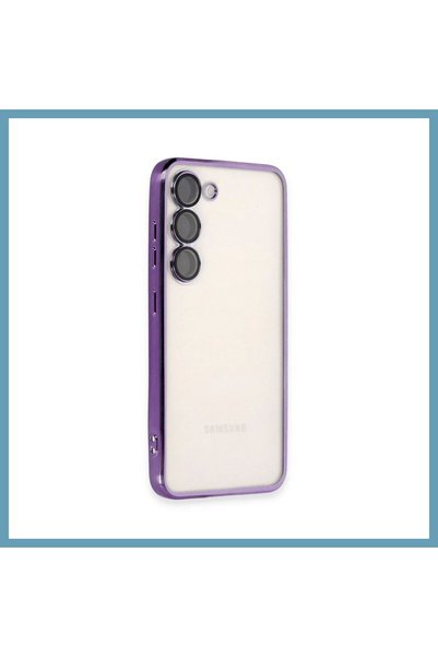 Bezos Samsung Galaxy S24 Plus Compatible Silicone Case with Lens - Purple MBT06