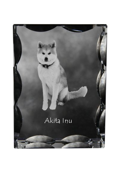 Art - Dog Art-Dog Cristal dreptunghiular cu margini decorative Akita cu gravu...