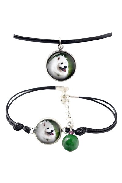 Art - Dog Set colier și brățară Art-Dog Samoyed cu fotografie de câine - lucr...