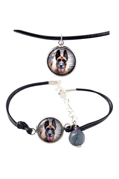 Art - Dog Set colier și brățară Art-Dog Belgian Malinois cu fotografie de câine